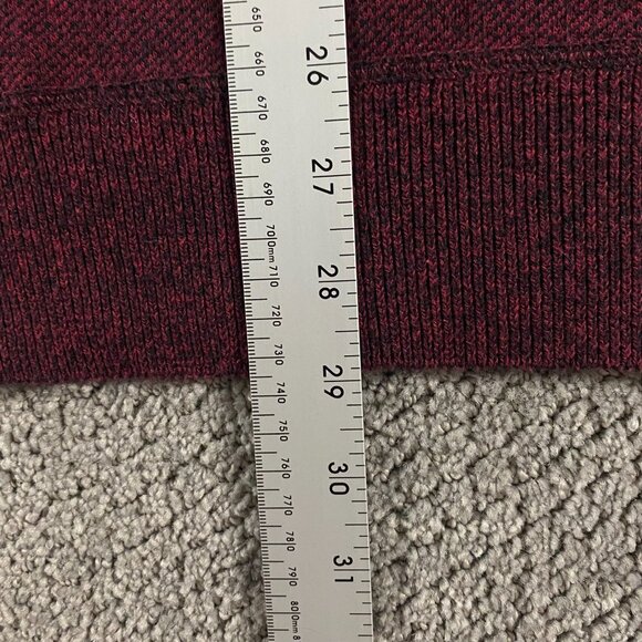 Robert Graham Sweater Men's Medium Pullover 1/4 Zip Burgundy Red Knit Cotton - Picture 10 of 11